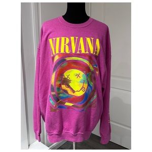 Urban Outfitters Nirvana Pink Oversized Sweatshirt~ S/M Like New